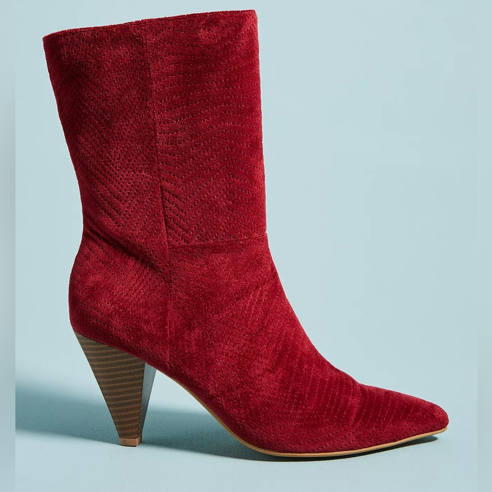 Farylrobin Anthropologie Constance booties Size 10 Maroon EUC worn 1x for party